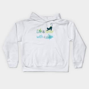 Life is better with a cat Kids Hoodie